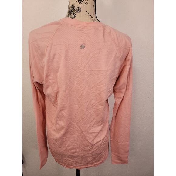 Lululemon Pullover Womens 12 Run Swiftly Long Sleeves Thumbholes Light Pink - Picture 5 of 9